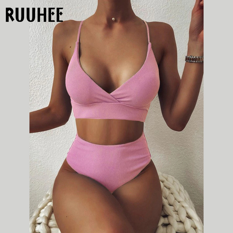 2021ruuhee women swimsuit ribbed high waist solid black white push up bikini sets 2021 swimwear female with padded bathing suit, White;black
2021ruuhee women swimsuit ribbed high waist solid black white push up bikini sets 2021 swimwear female with padded bathing suit, White;black