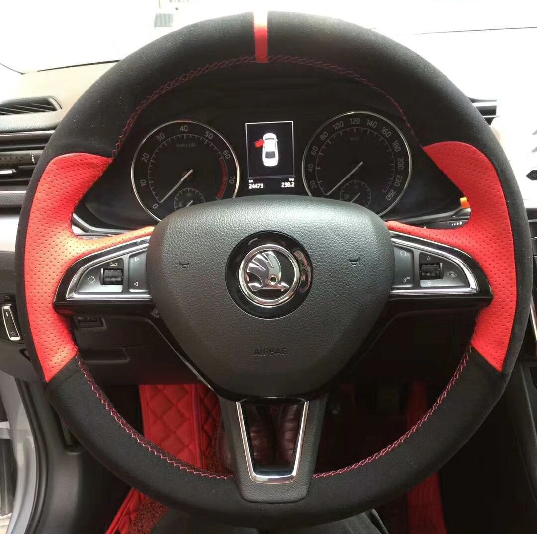 DIY leather hand-sewn steering wheel cover For Skoda 2009-2015 Octavia Superb Fabia SUPERB non-slip and breathable auto parts
DIY leather hand-sewn steering wheel cover For Skoda 2009-2015 Octavia Superb Fabia SUPERB non-slip and breathable auto parts