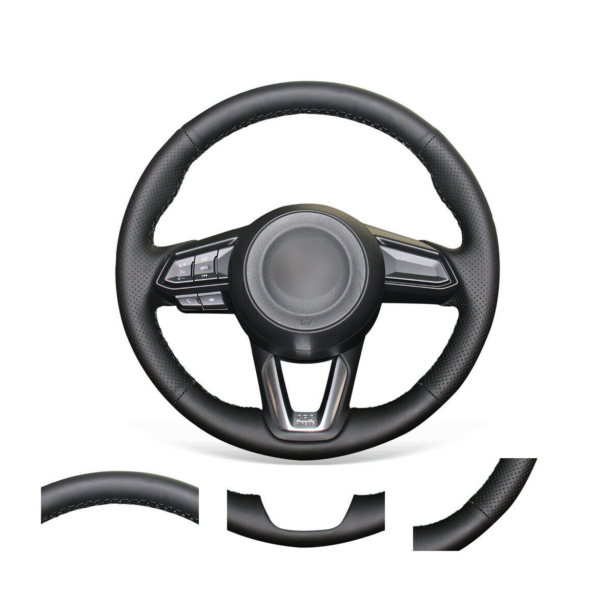 DIY Custom Soft Durable Black Genuine Leather Car Steering Wheel Cover for Mazda 3 6 CX-3 CX-5
DIY Custom Soft Durable Black Genuine Leather Car Steering Wheel Cover for Mazda 3 6 CX-3 CX-5