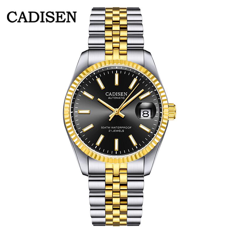 Wristwatches CADISEN Luxury Men Watch Stainless Steel Waterproof Mechanical Fashion Business Sports Automatic Relogio, Gold
Wristwatches CADISEN Luxury Men Watch Stainless Steel Waterproof Mechanical Fashion Business Sports Automatic Relogio, Gold
