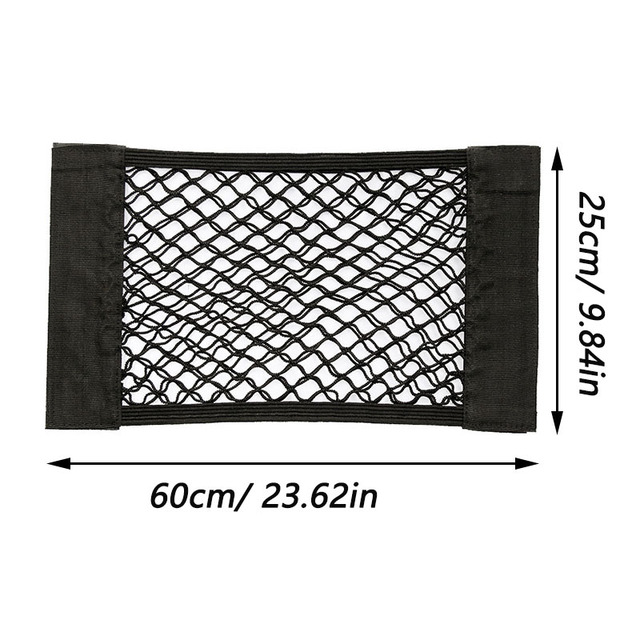 Car Storage Bag Vehicle Back Rear Trunk String Net Seat Elastic Magic Sticker Mesh Pocket Cage-Seat BackBag