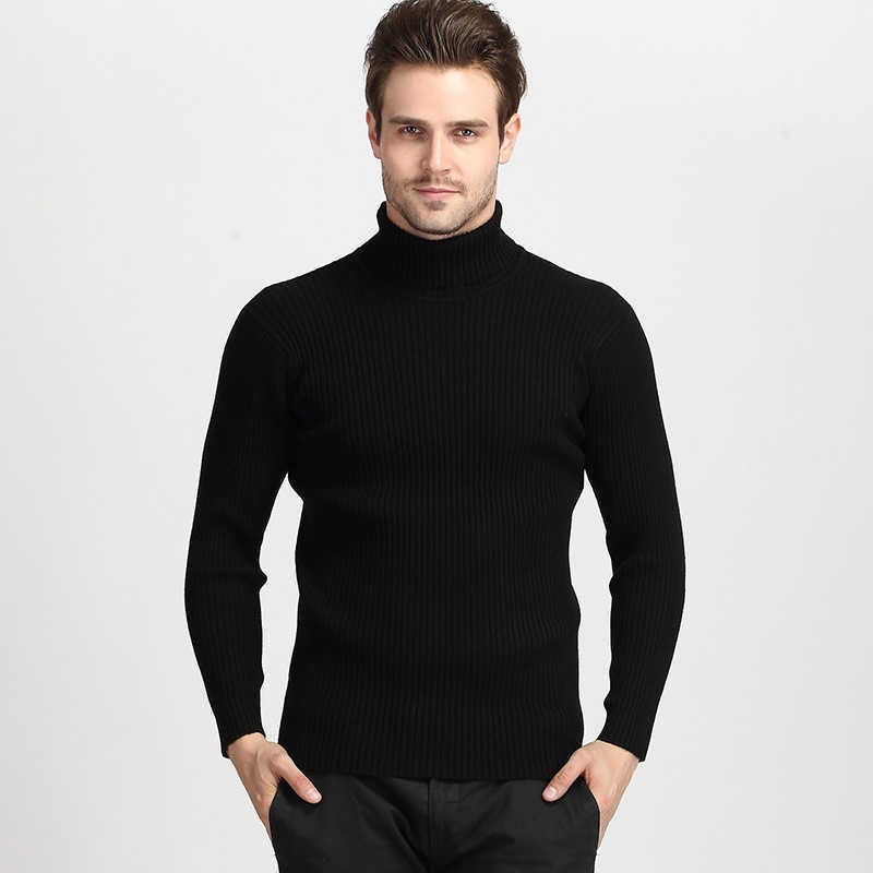 Sweater men solid color Turtleneck pull homme mens clothes 211008