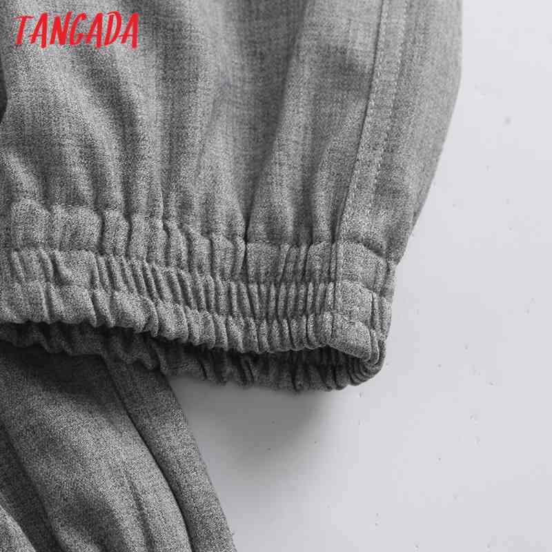 Fashion Women High Quality Suit Trousers Strethy Waist Pockets Buttons Office Lady Pants Pantalon 6D40 210416