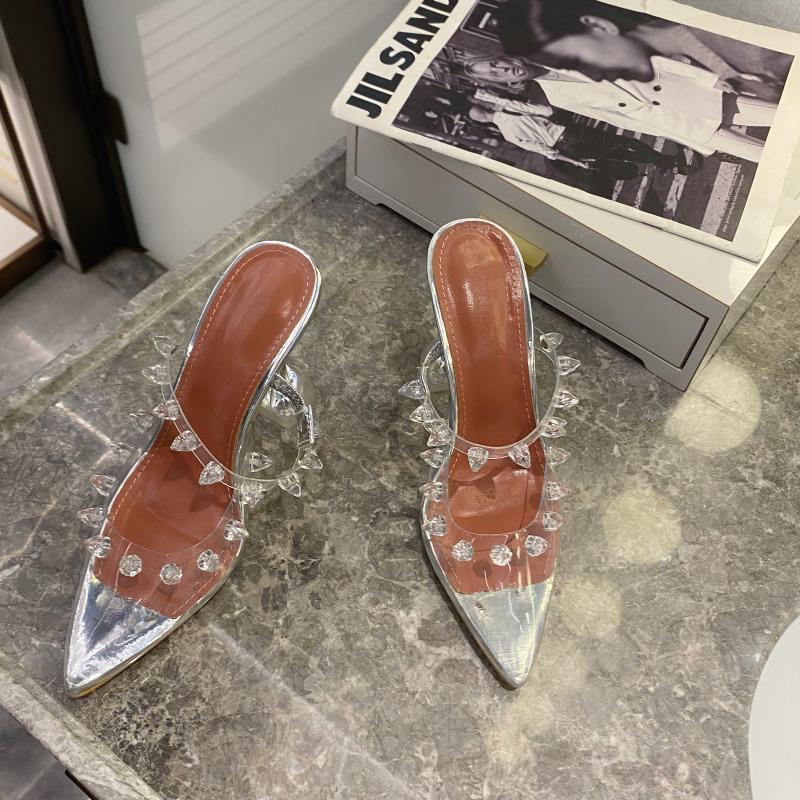 Fashion Crystal Pointed Transparent Sexy High Heels Women's Sandals And Slippers Shoes, Silver
Fashion Crystal Pointed Transparent Sexy High Heels Women's Sandals And Slippers Shoes, Silver