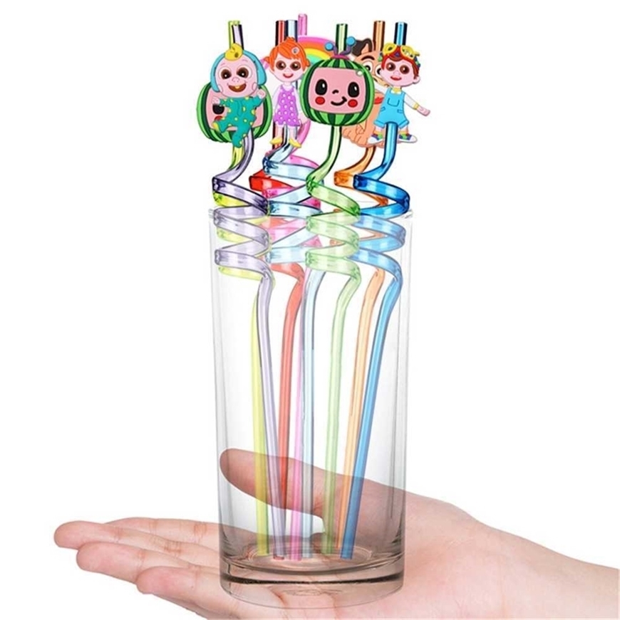 8PCS/LOT Funny Cartoon Spiral drinking straw Kids Cocomelon reusable plastic curved straws TIKTOK christmas halloween birthday party supplies ornamnet G85SATN
8PCS/LOT Funny Cartoon Spiral drinking straw Kids Cocomelon reusable plastic curved straws TIKTOK christmas halloween birthday party supplies ornamnet G85SATN