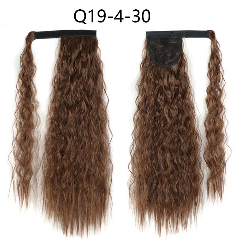 Synthetic Wigs Wrap On Clip Hair Long 22inch Curly Ponytail Hairpiece Ombre Brown Pony Tail Blonde Fack