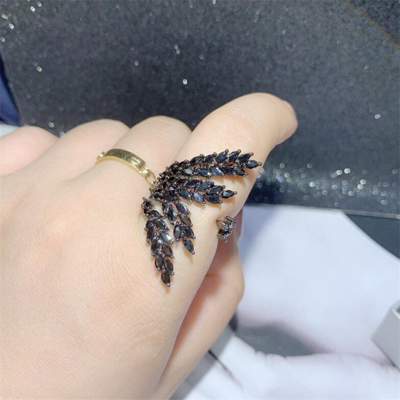 Choucong Brand Luxury Jewelry 925 Sterling Silver Full Marquise Cut White Topaz CZ Diamond Gemstones Eternity Open Women Wedding Adjustable Wing Rings