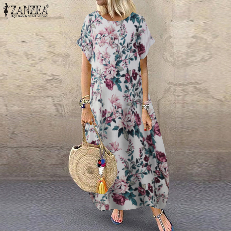 2021zanzea 2021 fashion summer beach dress womens printed sundress casual short sleeve maxi vestidos female floral robe oversized, Black;gray
2021zanzea 2021 fashion summer beach dress womens printed sundress casual short sleeve maxi vestidos female floral robe oversized, Black;gray