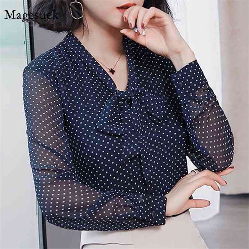 Fashion Polka Dot Bow Collar Blue Print Chiffon Womens Tops and Blouses Elegant Office Blouse Long Sleeve Women Shirts 1864 50 210518
Fashion Polka Dot Bow Collar Blue Print Chiffon Womens Tops and Blouses Elegant Office Blouse Long Sleeve Women Shirts 1864 50 210518
