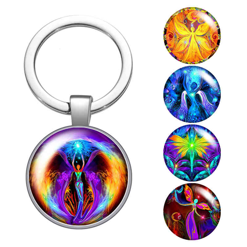 Goddess of the Sun Colorful Wings Glass Cabochon Keychain Bag Car Key Rings Holder Charms Silver Plated Key Chains Women Gifts
Goddess of the Sun Colorful Wings Glass Cabochon Keychain Bag Car Key Rings Holder Charms Silver Plated Key Chains Women Gifts