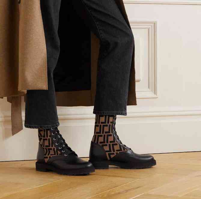 Boots F knitted Brown sock-style flats Ankle boots Rockoko -jacquard stretch-knit and leather combat Booties for women luxury designer shoes ZLS7, Black-1
Boots F knitted Brown sock-style flats Ankle boots Rockoko -jacquard stretch-knit and leather combat Booties for women luxury designer shoes ZLS7, Black-1