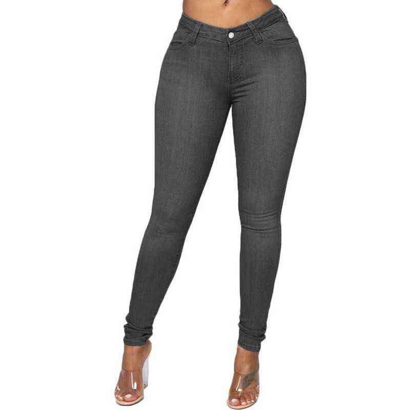 Pencil Pants Women High Waisted Stretch Denim Jeans Women's Fashion Cotton Slim Jeans Zipper Blue Retro Washed Skinny Trousers 211112