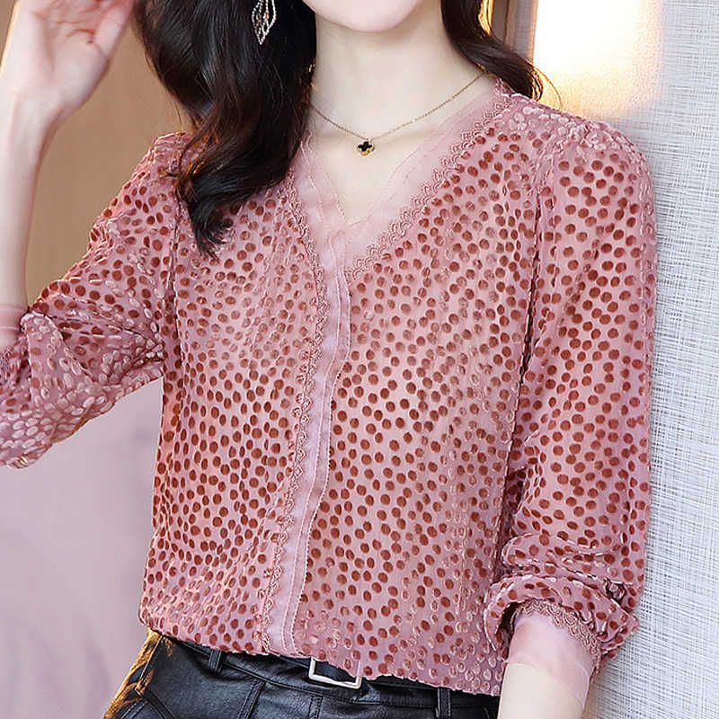 Long Sleeve Blouse Women Blusas Mujer De Moda Ruffles V-Neck Dot Chiffon Blouse Shirt Women Tops Women Blouses Blusa E179 210602, As picture
Long Sleeve Blouse Women Blusas Mujer De Moda Ruffles V-Neck Dot Chiffon Blouse Shirt Women Tops Women Blouses Blusa E179 210602, As picture
