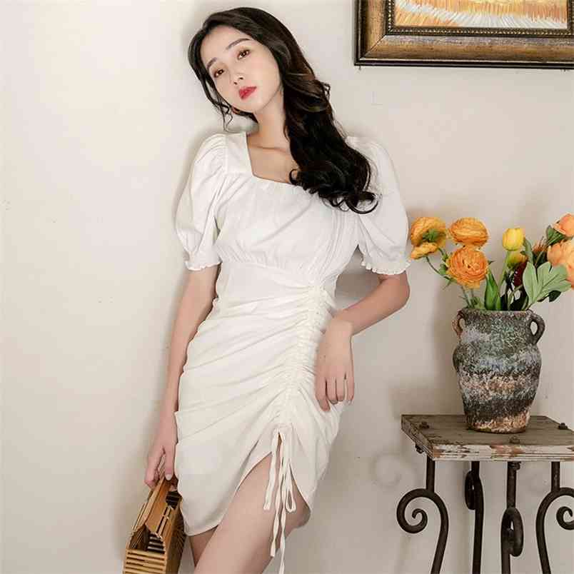 Elegant Fashion Ruched Drawstring Bodycon Mini Dress Summer Women Square Collar Slim Waist Vintage Vestidos 210519, Photo color
Elegant Fashion Ruched Drawstring Bodycon Mini Dress Summer Women Square Collar Slim Waist Vintage Vestidos 210519, Photo color