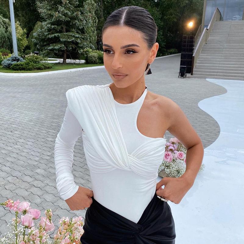 Women' T-Shirt Sexy Women Long Sleeve Top One Shoulder Backless Twist Bodysuits Slim High Waist Bodysuit Fairy Grunge Streetwear, Black
Women' T-Shirt Sexy Women Long Sleeve Top One Shoulder Backless Twist Bodysuits Slim High Waist Bodysuit Fairy Grunge Streetwear, Black