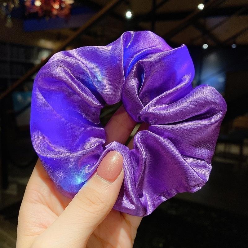 Luminous Scrunchies LED Hairband Ponytail Holder Headwear Women Girls Elastic Satin Silky Scrunchy Tie Rope Hair Accessories G21901