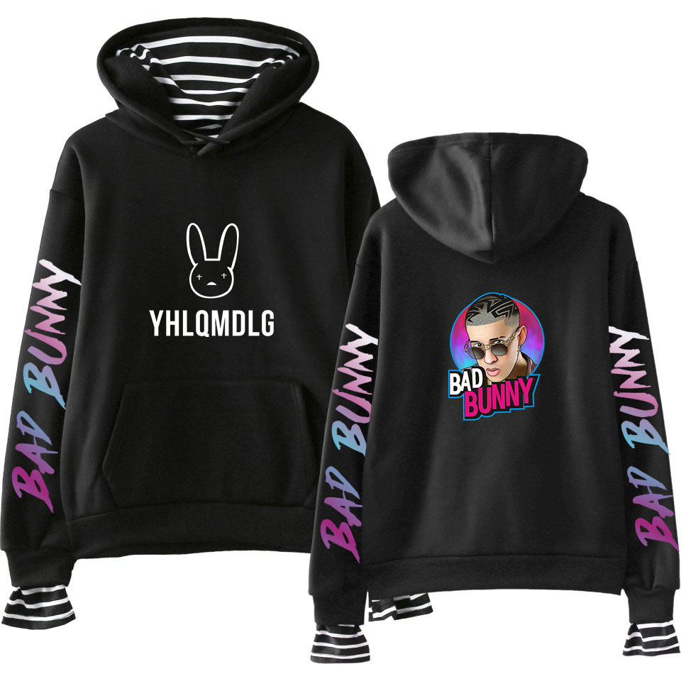 Rapper Hip Hop Bad Bunny Hoodies Women Men Fake Two Piece Hooded Sweatshirt Harajuku Streetwear Hip Hop Pullover Hooded Jacket, 001
Rapper Hip Hop Bad Bunny Hoodies Women Men Fake Two Piece Hooded Sweatshirt Harajuku Streetwear Hip Hop Pullover Hooded Jacket, 001