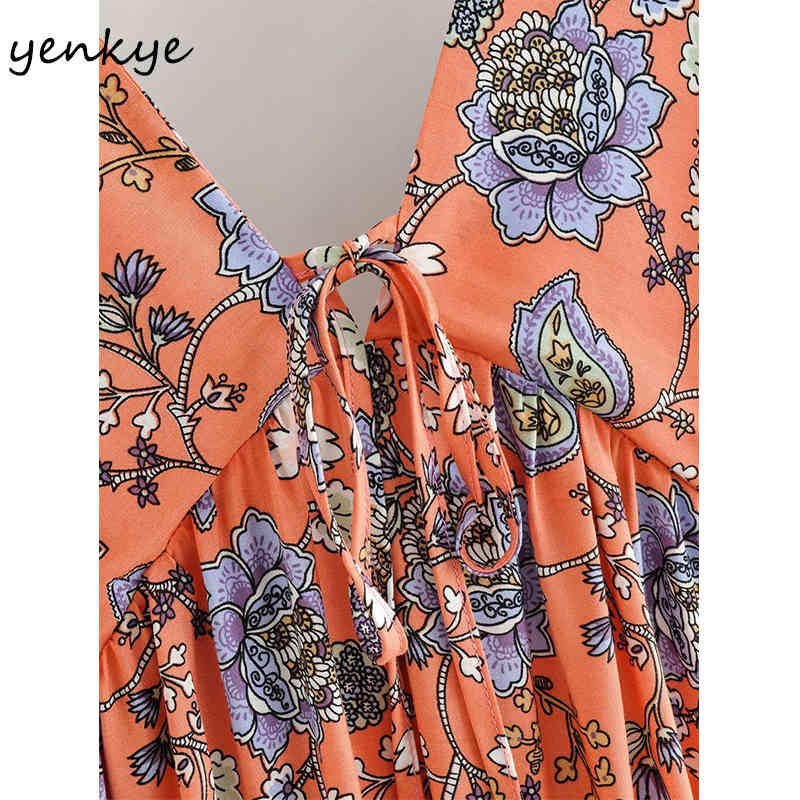 Holiday Summer Tank Dress Women Sexy V Neck Sleeveless Floral Print Vestido Mujer A-line Casual Long Maxi 210430