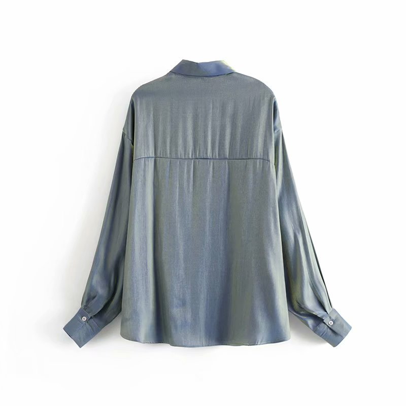 Solid Women Long Sleeves Oversize Shirt Autumn Leisure Lady Turn-down Collar Blouse Loose Tops S6326 210430Z