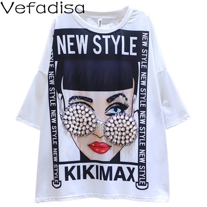 White Beading Decoration Women T-shirt Summer Character Print Plus Size Female Letter Casual QYF5351 210708
White Beading Decoration Women T-shirt Summer Character Print Plus Size Female Letter Casual QYF5351 210708