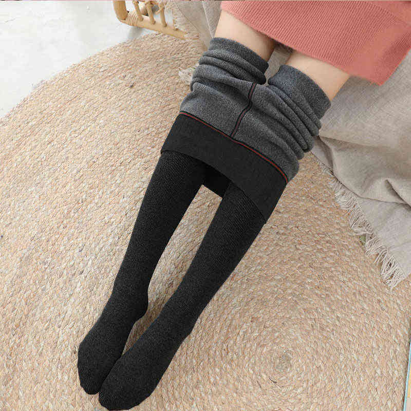 Winter Lamb Cashmere Warm Fur Leggings Women Velvet Thicken Women's Plus women Trousers 211204