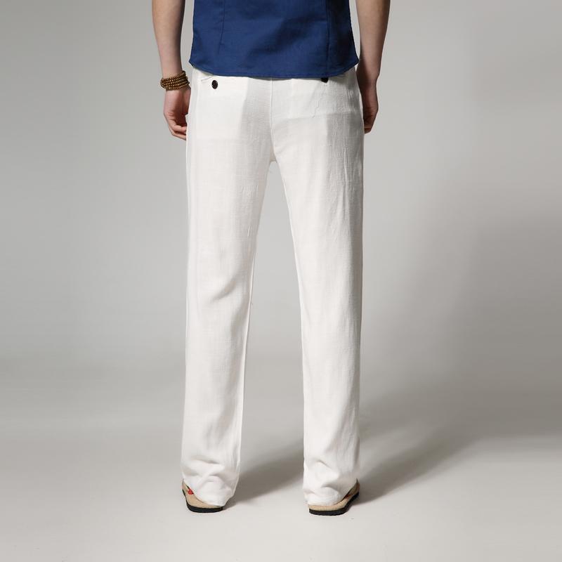 Men's Pants Lightweight Cotton Linen Straight Loose Trousers 2021 Spring Summer Classic Style Business Casual Men Brand Thin