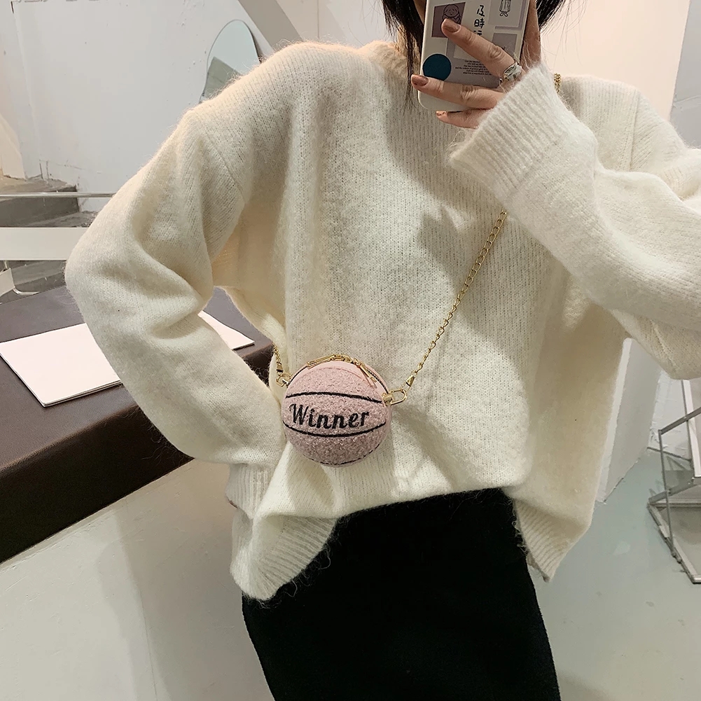 Portable purse Splicing Shoulder Clutch Lady Ball Shaped Crossbody Bag Chain Handbags Fashion Exquisite Shopping Bags For Women
