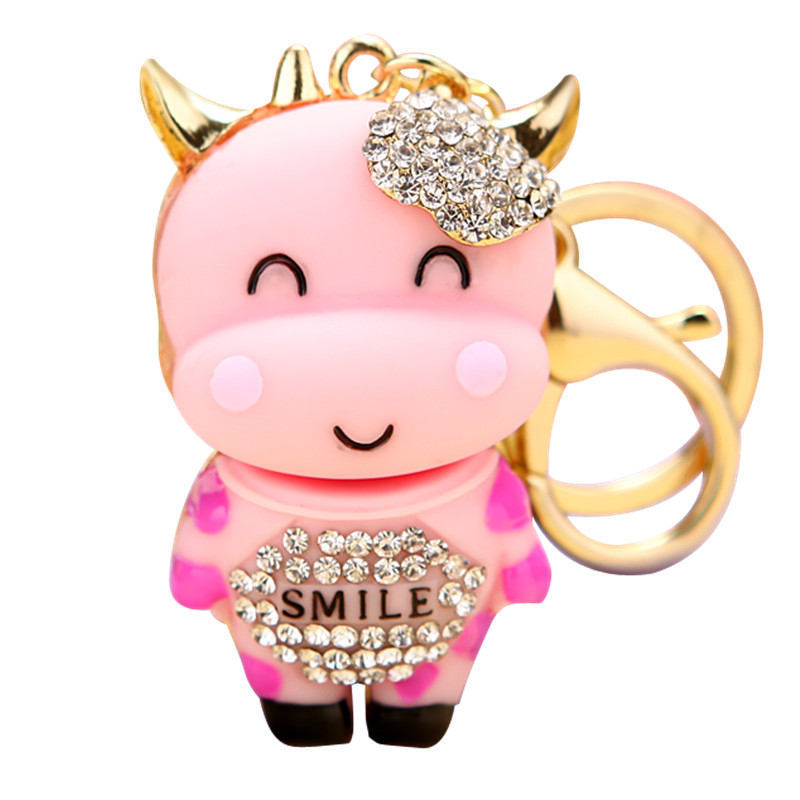 Key Rings Fashion Lucky Smile Crystal Cow Keyring Keychains For Car HandBag Pendant Accessories Party Gift Chains
Key Rings Fashion Lucky Smile Crystal Cow Keyring Keychains For Car HandBag Pendant Accessories Party Gift Chains