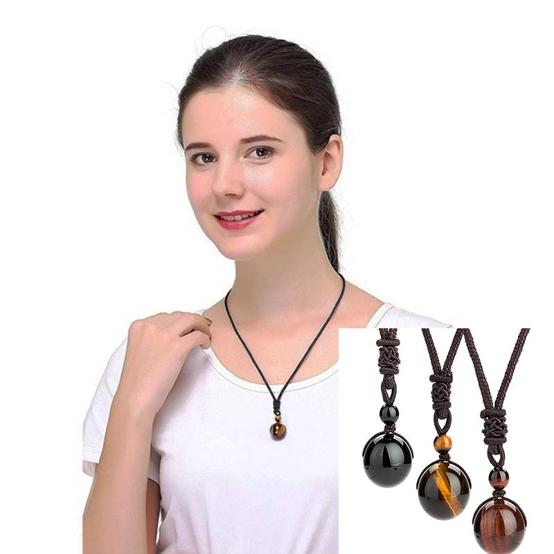 Pendant Necklaces 16mm High Quality Pure Natural Tiger Eye Stone Obsidian Lucky Bead Adjustable Healing Necklace Retro Party Jewelry
Pendant Necklaces 16mm High Quality Pure Natural Tiger Eye Stone Obsidian Lucky Bead Adjustable Healing Necklace Retro Party Jewelry