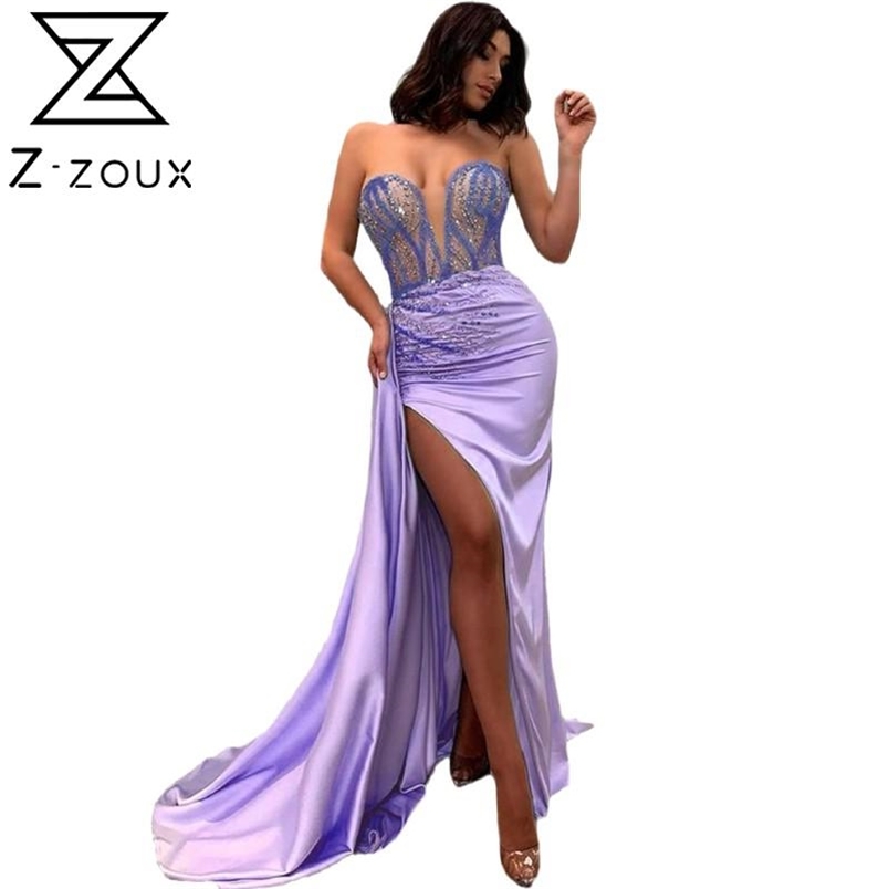 Women Dress Diamonds Patchwork Split Prom Dresses Sleeveless Plus Size Off Shoulder Summer 210513