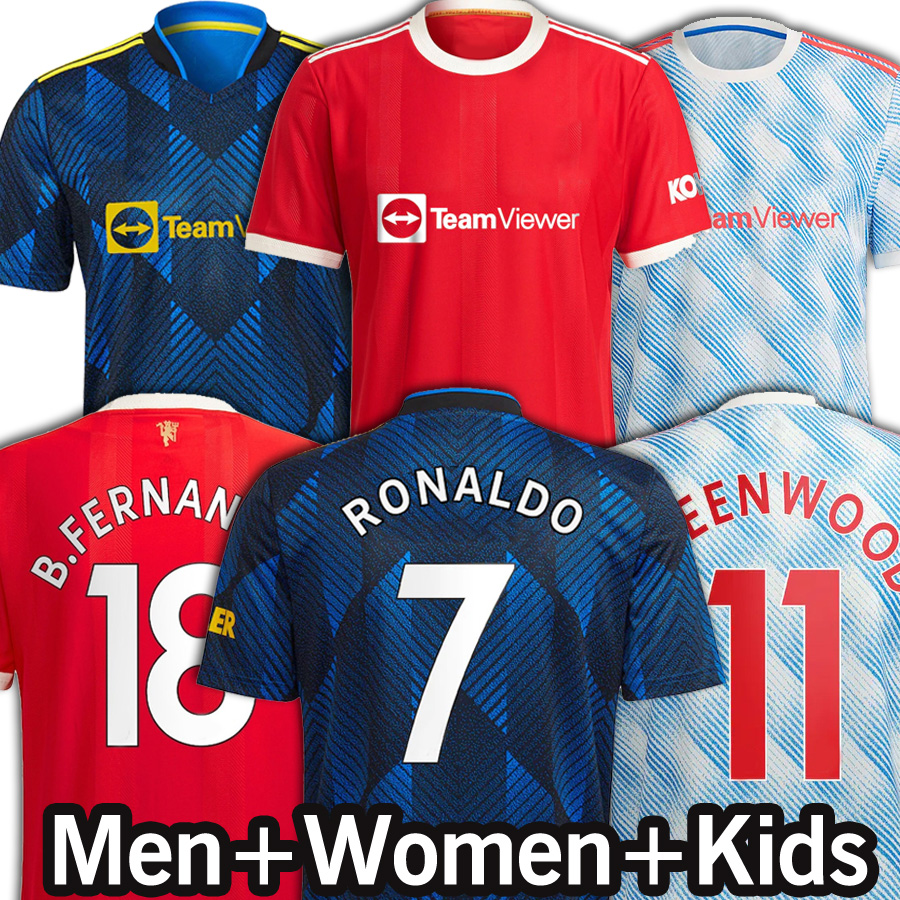 RONALDO Soccer Jerseys B.FERNANDES BRUNO FERNANDES MARTIAL UTD POGBA RASHFORD football shirt Men Women kids kit shirts LINDELOF, Men(man lian)