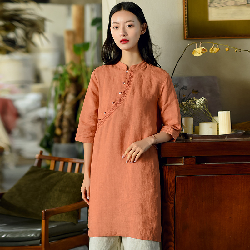 Johnature Women Embroidery Shirts Ramie Stand Seven Sleeve Blouses Vintage Tops Spring Chinese Style Female Long Shirts 210521, Gray
Johnature Women Embroidery Shirts Ramie Stand Seven Sleeve Blouses Vintage Tops Spring Chinese Style Female Long Shirts 210521, Gray