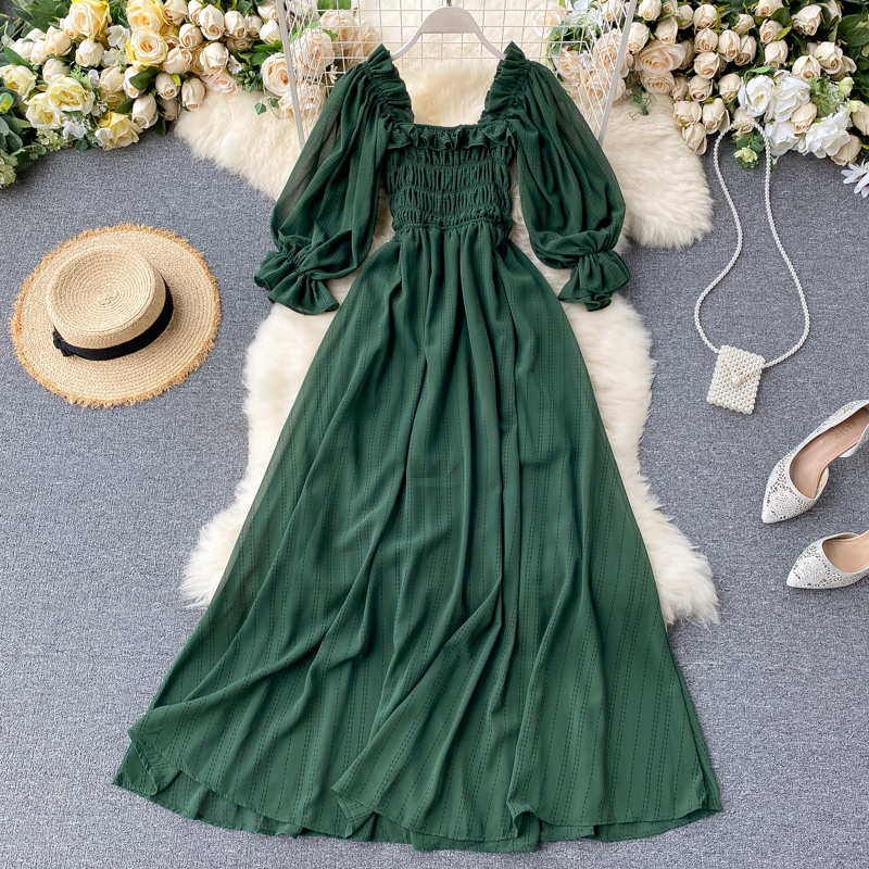 Summer Beach Chiffon Long Dress Elegant Solid Lantern Sleeve High Waist Women Maxi Dress Party Club Ladies Vestidos 2021 New, Dark blue
Summer Beach Chiffon Long Dress Elegant Solid Lantern Sleeve High Waist Women Maxi Dress Party Club Ladies Vestidos 2021 New, Dark blue