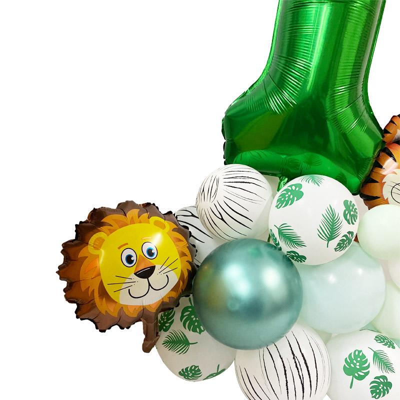 Party Decoration Happy 1 2 3 4 5 Years Birthday Safari Animal Balloons Set Baby Shower It039s A Boy Forest Jungle Green Foil Nu2696315590