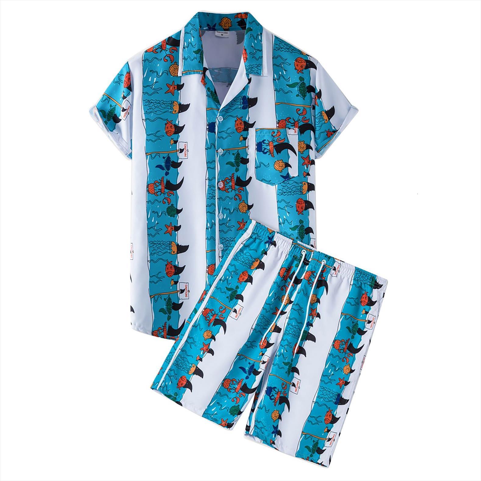 fashion summer 2 piece turndown mens tracksuits collar holiday beach hawaiian printed short sleeve button shirts amp lace up shorts, Gray
fashion summer 2 piece turndown mens tracksuits collar holiday beach hawaiian printed short sleeve button shirts amp lace up shorts, Gray