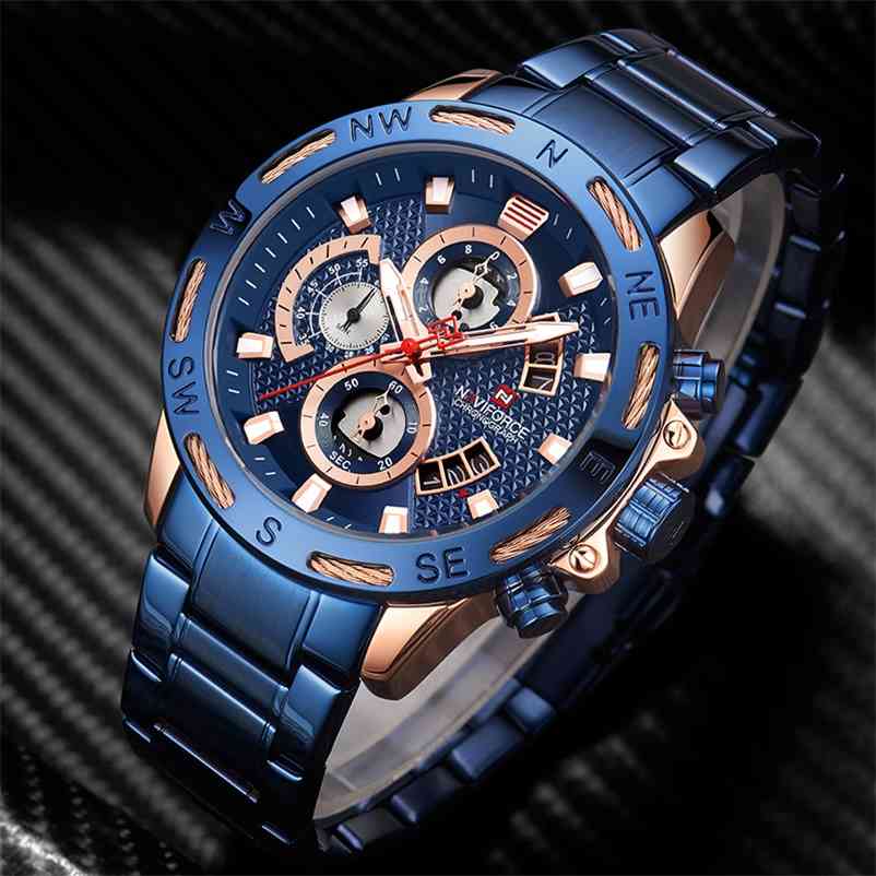 NAVIFORCE Top Brand Men Fashion Gold Watches Men's Waterproof Full Steel Quartz Watch Male Clock Relogio Masculino 210608, Silver
NAVIFORCE Top Brand Men Fashion Gold Watches Men's Waterproof Full Steel Quartz Watch Male Clock Relogio Masculino 210608, Silver