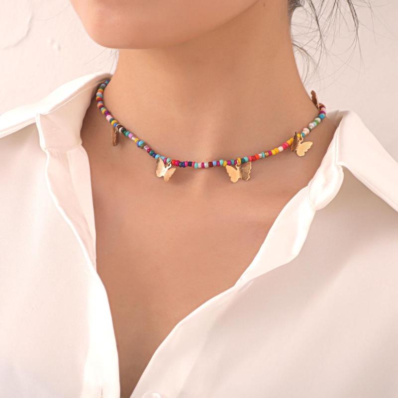 Chokers Bohemian Cute Butterfly Star Choker Necklace For Women Gold Silver Color Diy Beads Chain Fashion Female Beach Party Jewelry
Chokers Bohemian Cute Butterfly Star Choker Necklace For Women Gold Silver Color Diy Beads Chain Fashion Female Beach Party Jewelry