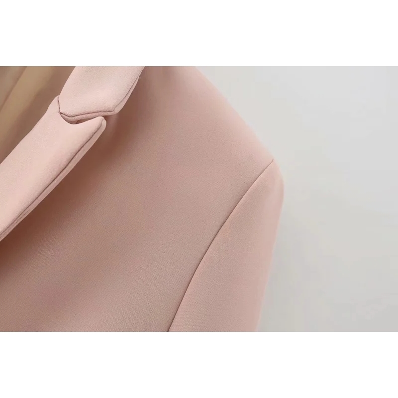 pink women slim long blazer jackets fashion ladies casual suits vintage female elegant blazers girls chic suit 210527