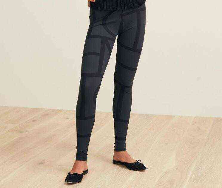 Women High Stretch Leggings Geometric Stripe Ladies Fashion Legging Slim Pants 211215