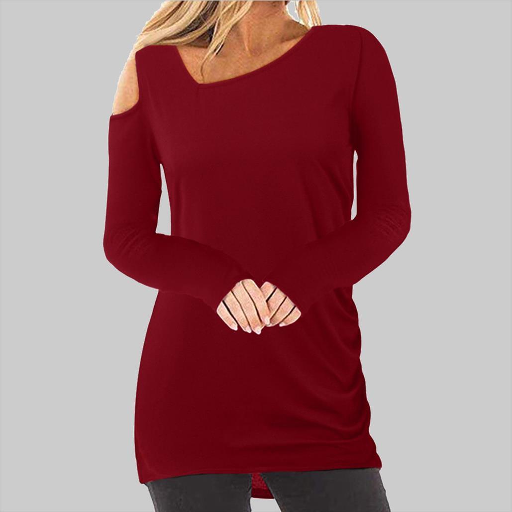 fashion solid cold shoulder women blouses slash neck wrinkled long sleeve plus size shirt top, White
fashion solid cold shoulder women blouses slash neck wrinkled long sleeve plus size shirt top, White