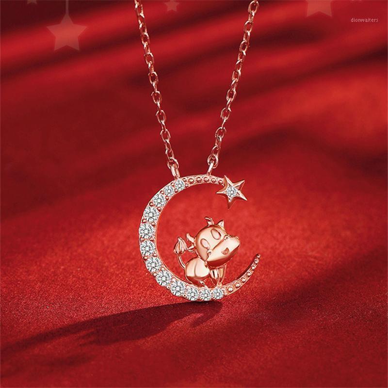 Cute Cubic Moon Star Cattle Pendant Necklace Silver Color Clavicle Chain Jewelry For Women Gift 2021 Chains
Cute Cubic Moon Star Cattle Pendant Necklace Silver Color Clavicle Chain Jewelry For Women Gift 2021 Chains