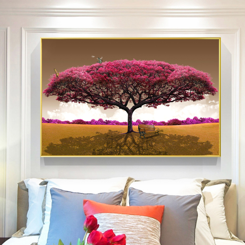 Poster Red Tree Wall Art Canvas Painting Pictures For Living Room Landscape Posters And Prints Canvas Prints Decorative Cuadros