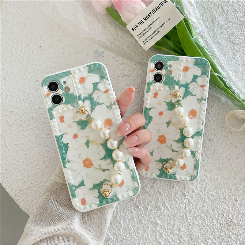 Oil painting Daisy Pearl Bracelet Phone Cases For iphone 12 11 Pro Max X XR XsMax 7 8 Plus Se2 Fashion Flower Soft Silicone Back Cover
Oil painting Daisy Pearl Bracelet Phone Cases For iphone 12 11 Pro Max X XR XsMax 7 8 Plus Se2 Fashion Flower Soft Silicone Back Cover