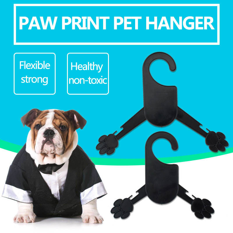 4Pcs Pet Products Portable Plastic Pet Accessories 2 Size Dog Clothes Hanger Paw Shape Cat Clothes Racks