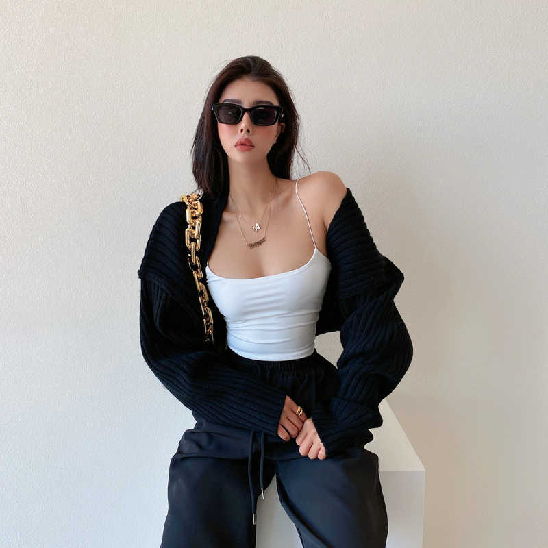 Street Beat Bat Shawl Cardigan - Short Knitted Long Sleeve Sweater Tops For Women, Soft And Cozy