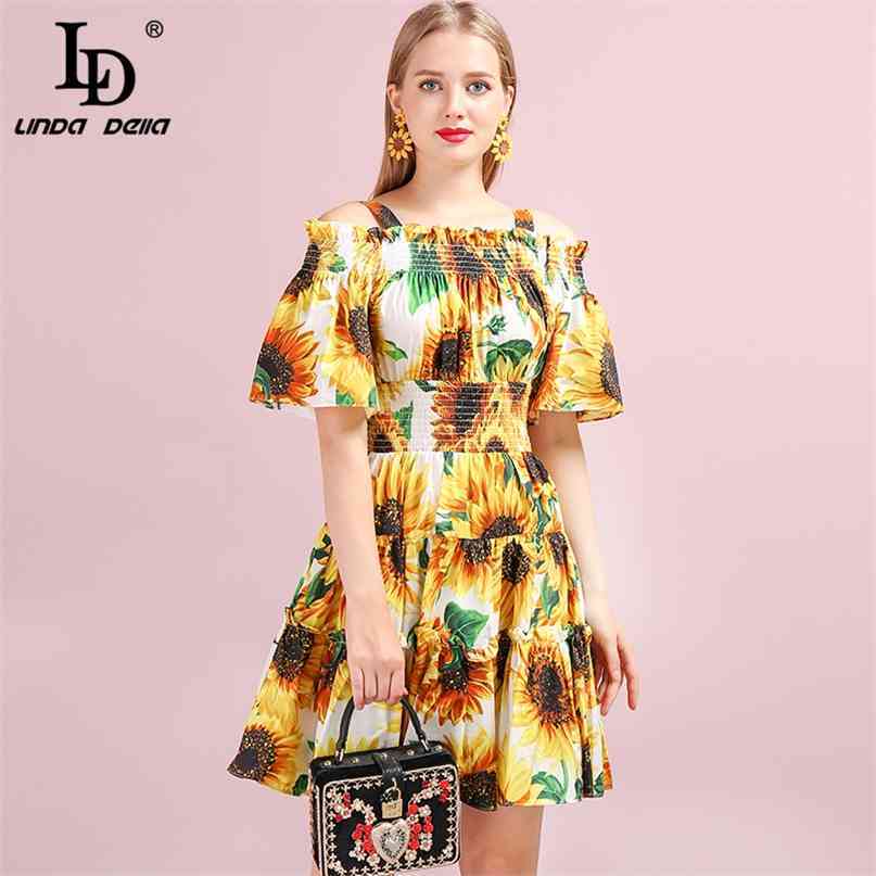 Fashion Runway Summer Dress Women's Elastic Waist Casual Yellow Sunflower Floral Print Holiday Short Cotton 210522, Multi
Fashion Runway Summer Dress Women's Elastic Waist Casual Yellow Sunflower Floral Print Holiday Short Cotton 210522, Multi