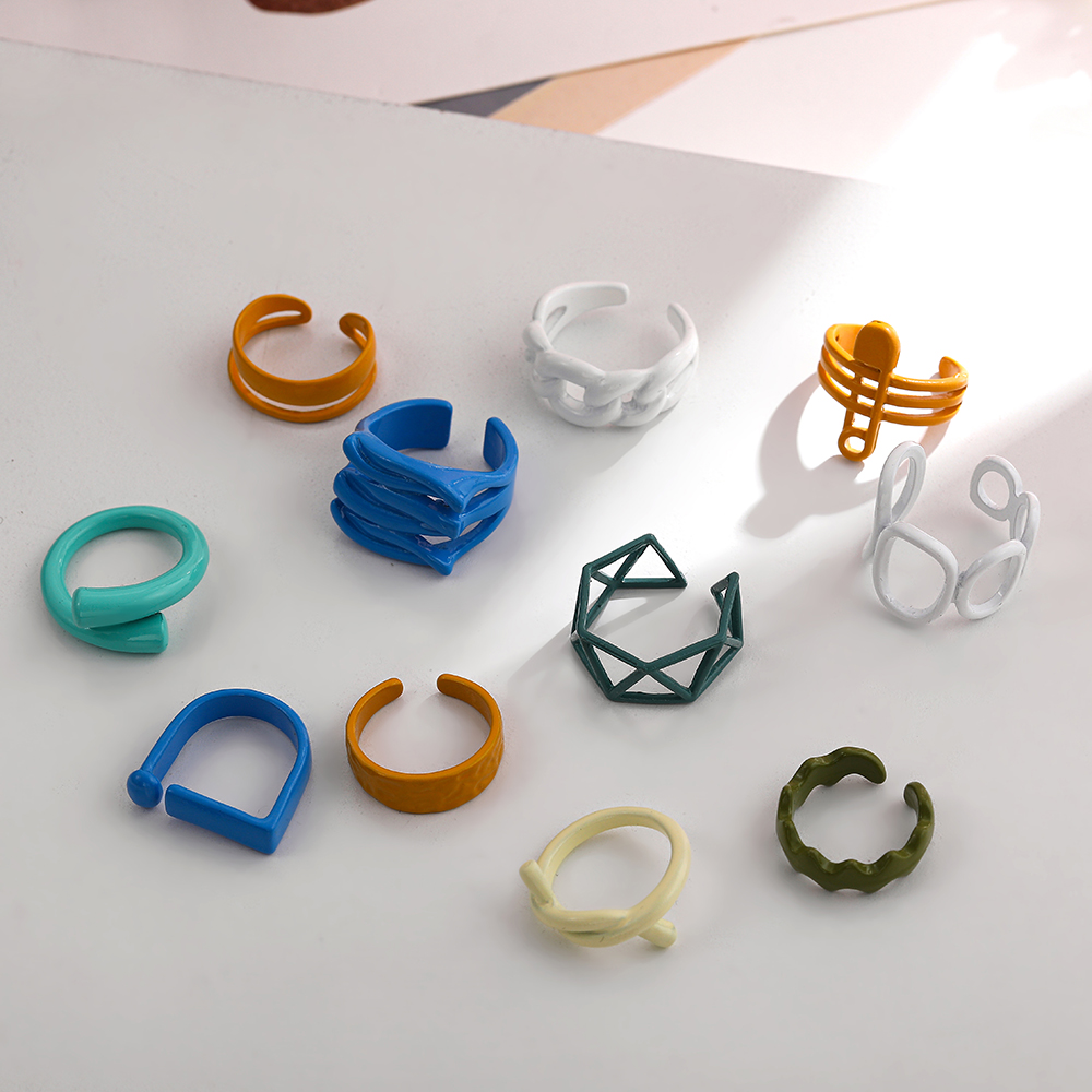 2021 Fashion Geometric Multicolor Dripping Oil Rings for Woman Korea Hand-painted Irregular Open Ring Jewelry Accessories
2021 Fashion Geometric Multicolor Dripping Oil Rings for Woman Korea Hand-painted Irregular Open Ring Jewelry Accessories