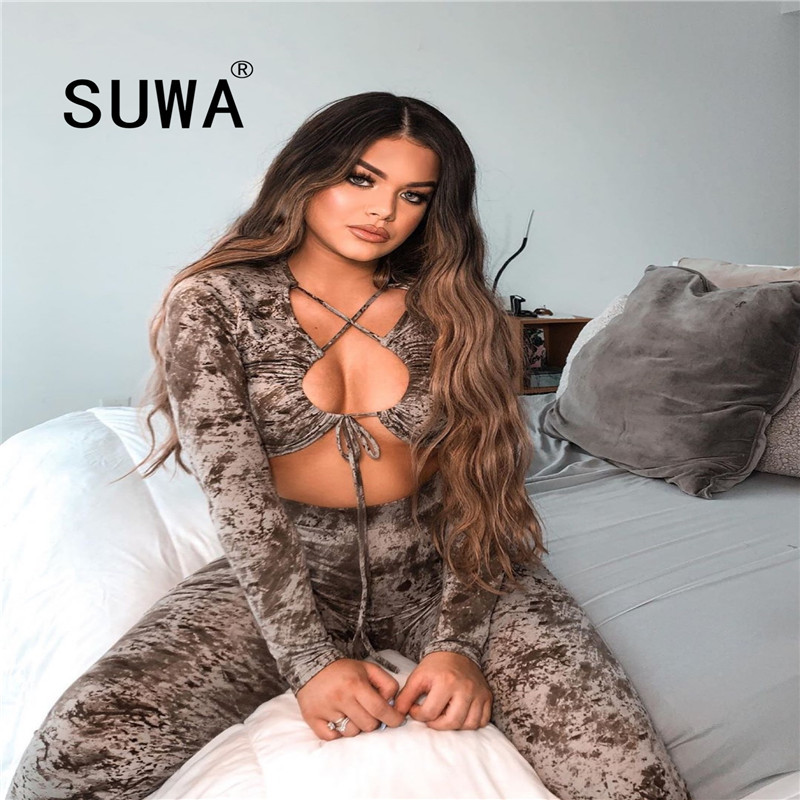Women Set 2 Pieces Chic Tie Dye Long Sleeve Drawstring Sexy Crop Top Tunic + Trousers High Waist Pants Womens Club Outfits 210525, Brown
Women Set 2 Pieces Chic Tie Dye Long Sleeve Drawstring Sexy Crop Top Tunic + Trousers High Waist Pants Womens Club Outfits 210525, Brown