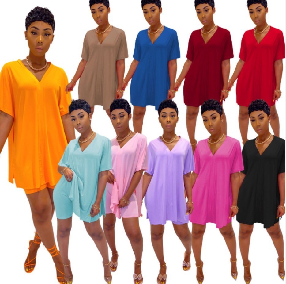 Women tracksuits sport suits Designers Clothes 2021 fashion casual solid color V-neck bat sleeve split top and shorts two piece suit, Wine red
Women tracksuits sport suits Designers Clothes 2021 fashion casual solid color V-neck bat sleeve split top and shorts two piece suit, Wine red