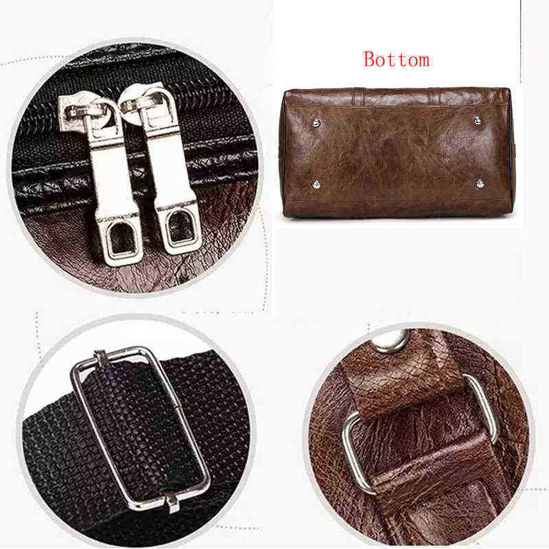 Luggage Unisex Large Capacity Waterproof Bag Portable Sport Weekend s Business Duffle Soft Leather Travel Suitcase 202211